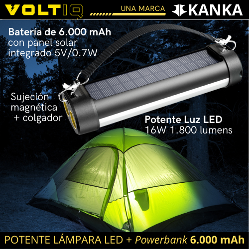 LÁMPARA LED CON BATERÍA 6.000 mAh