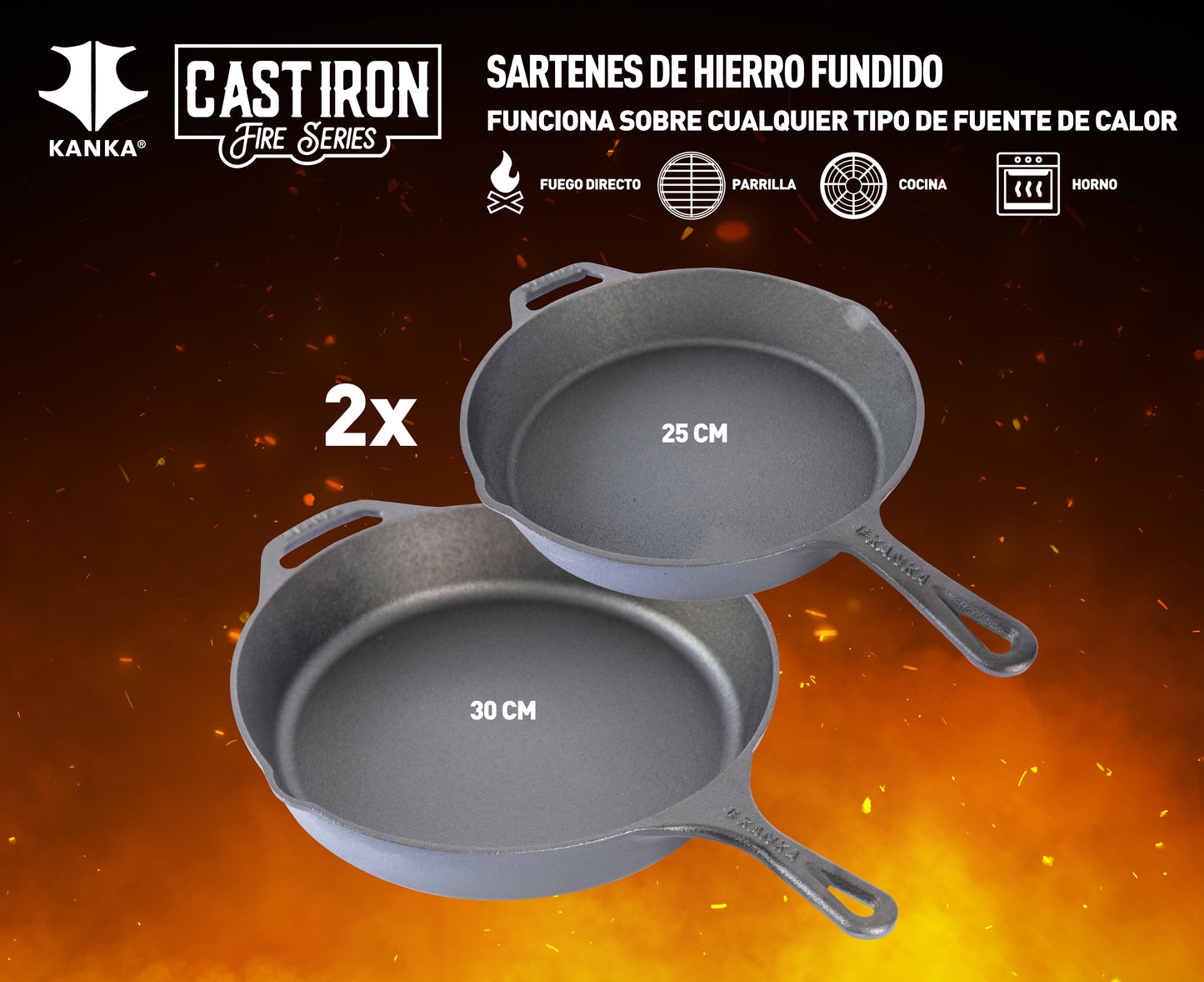 SET DE SARTENES CAST IRON