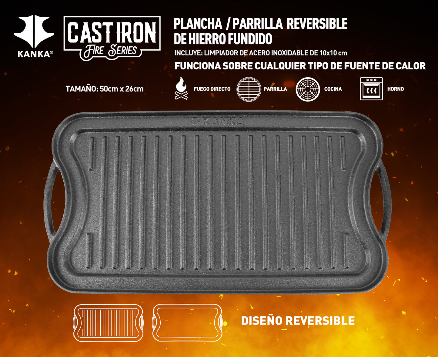 PLANCHA REVERSIBLE CAST IRON