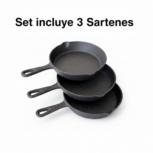 SET 3 MINI SARTENES 6" CAST IRON