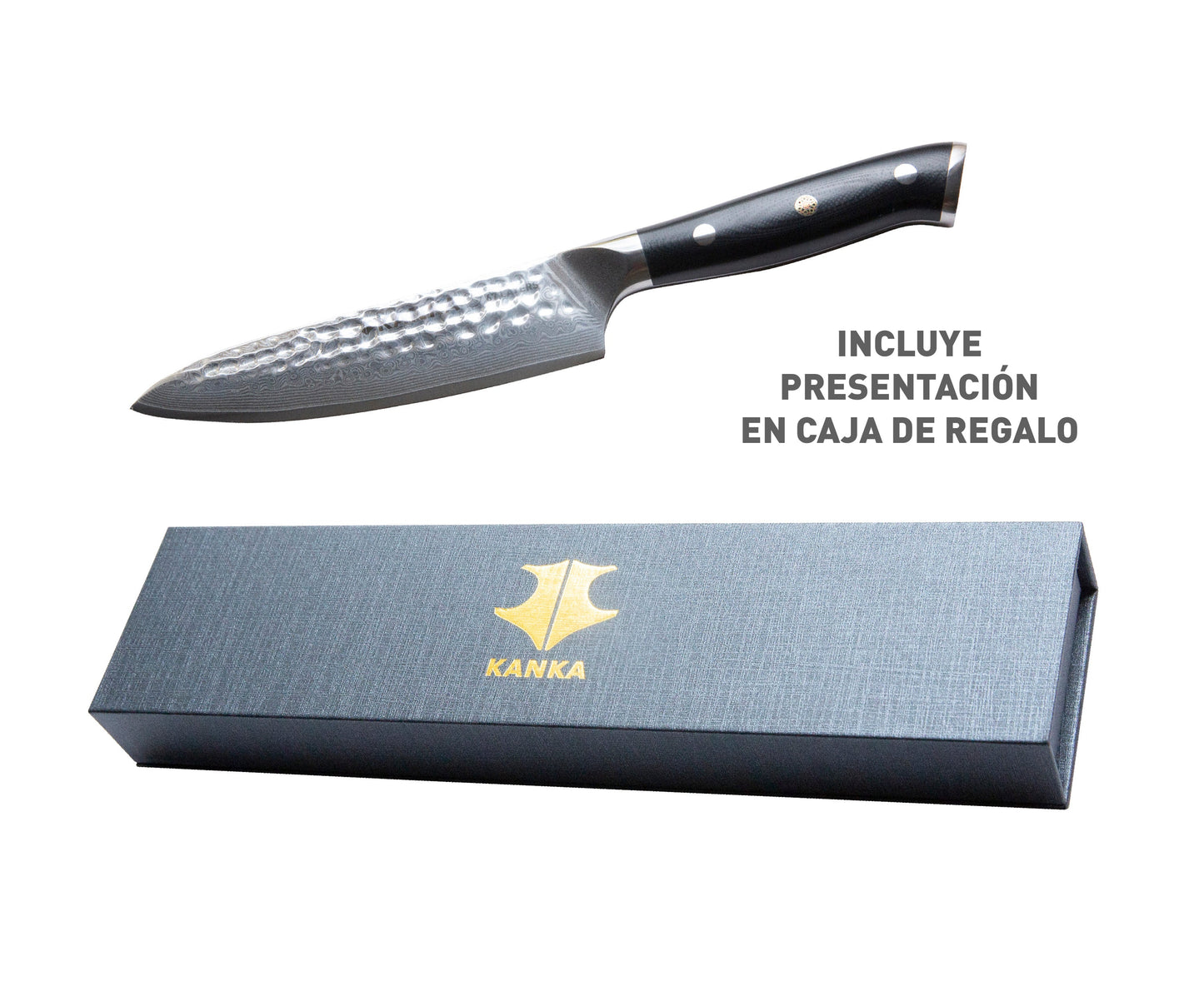 CUCHILLO MULTI USO ACERO DAMASCO (MARTILLADO)