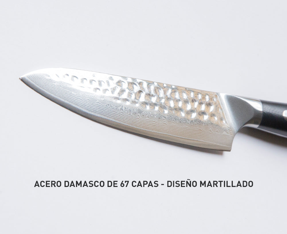 CUCHILLO MULTI USO ACERO DAMASCO (MARTILLADO)