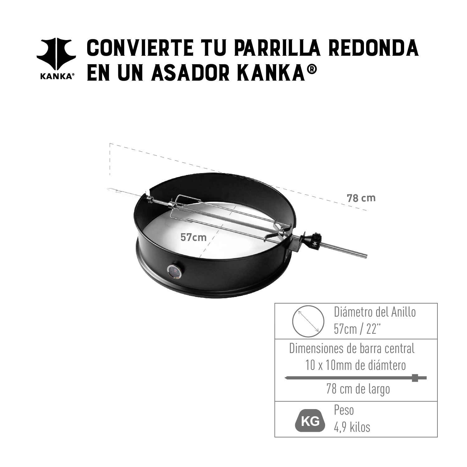 ANILLO PARA PARRILLA REDONDA 22