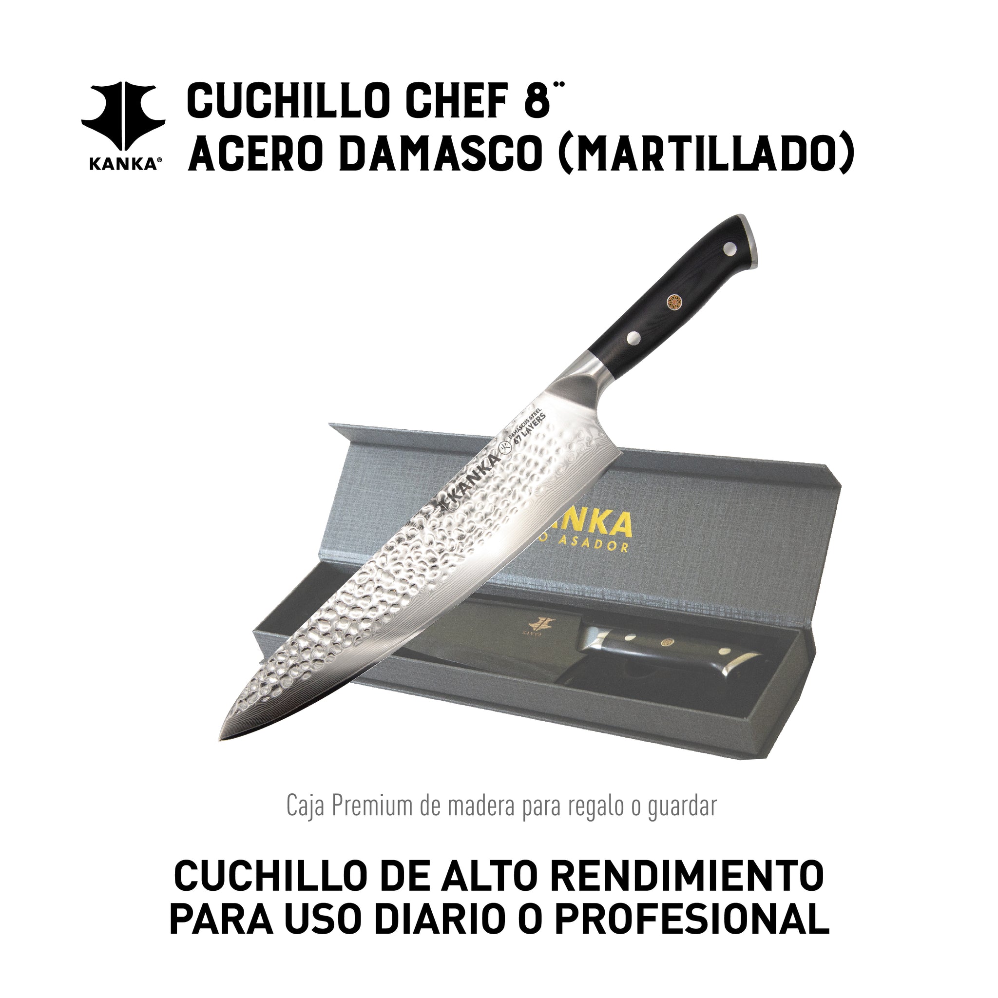 CUCHILLO ACERO DAMASCO (MARTILLADO)