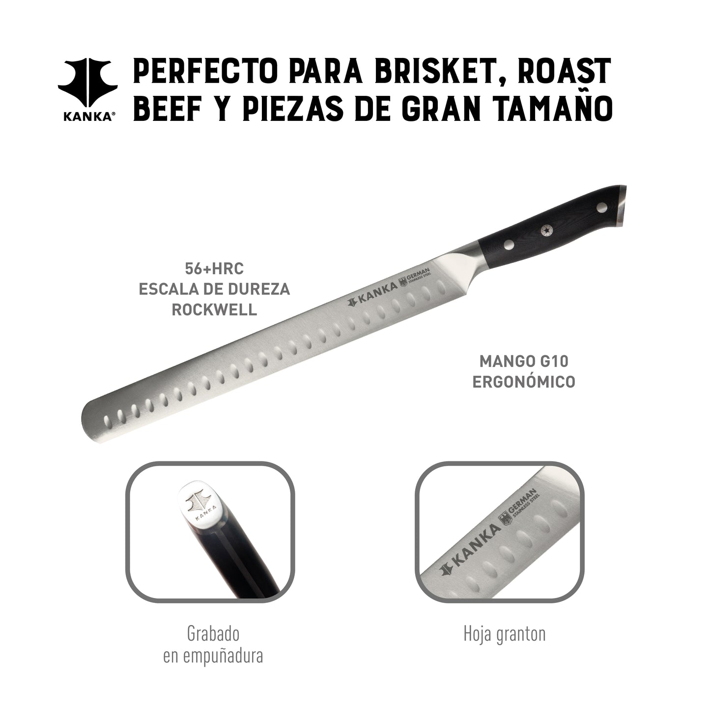 CUCHILLO PARA REBANAR 12" ACERO ALEMÁN