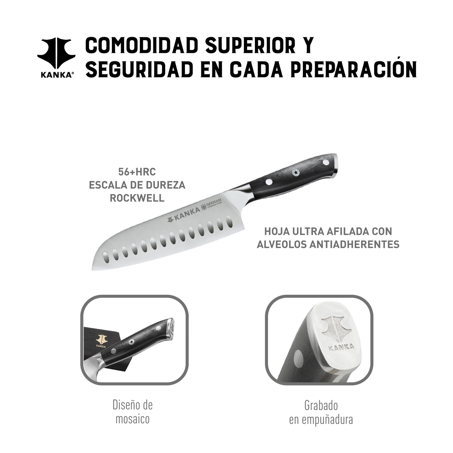 CUCHILLO SANTOKU ACERO ALEMAN