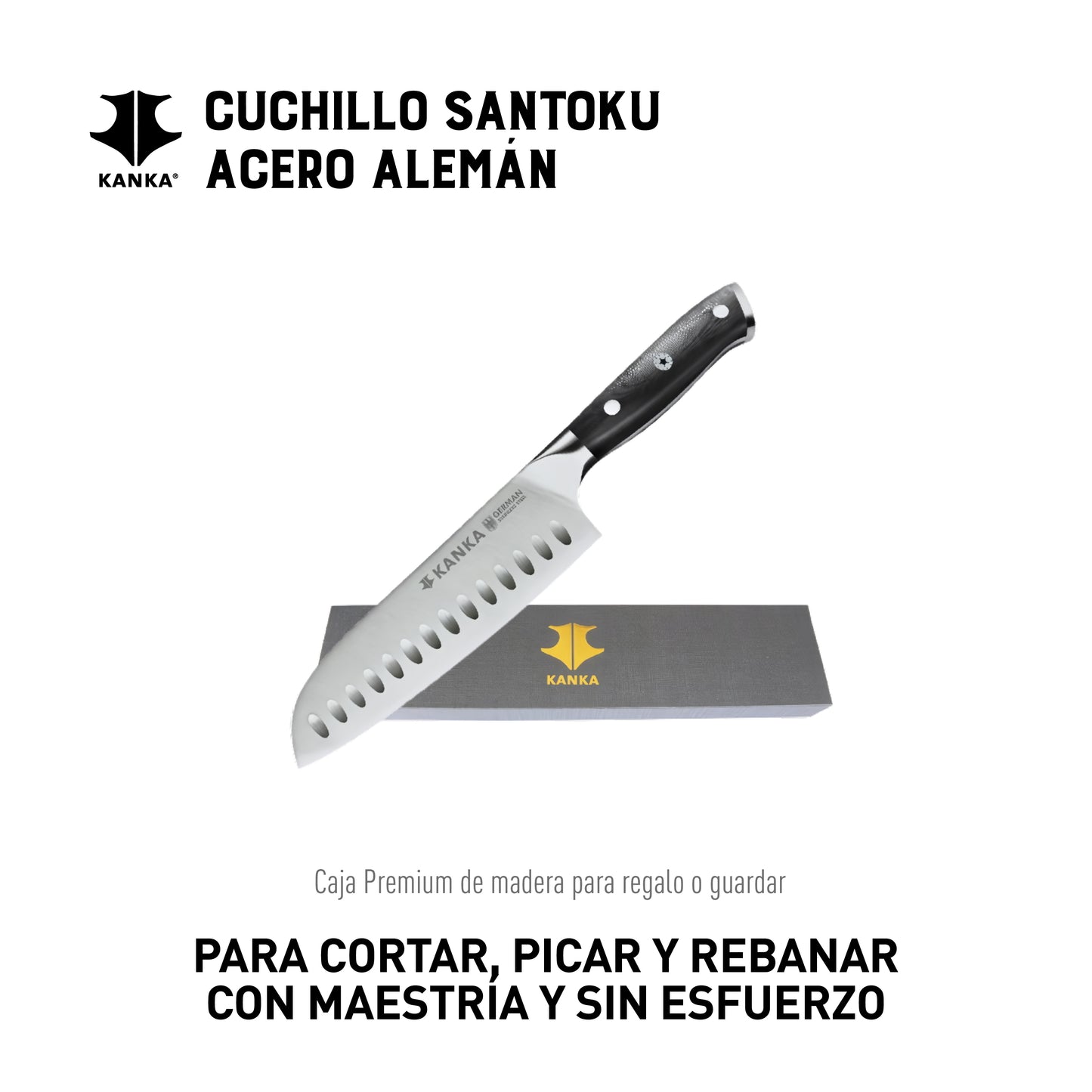 CUCHILLO SANTOKU ACERO ALEMAN