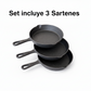 SET 3 MINI SARTENES 6" CAST IRON