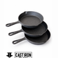SET 3 MINI SARTENES 6" CAST IRON