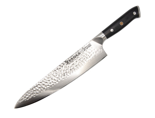 CUCHILLO DAMASCO XL + TABLA PARA CORTAR REVERSIBLE END-GRAIN XL + GARRAS