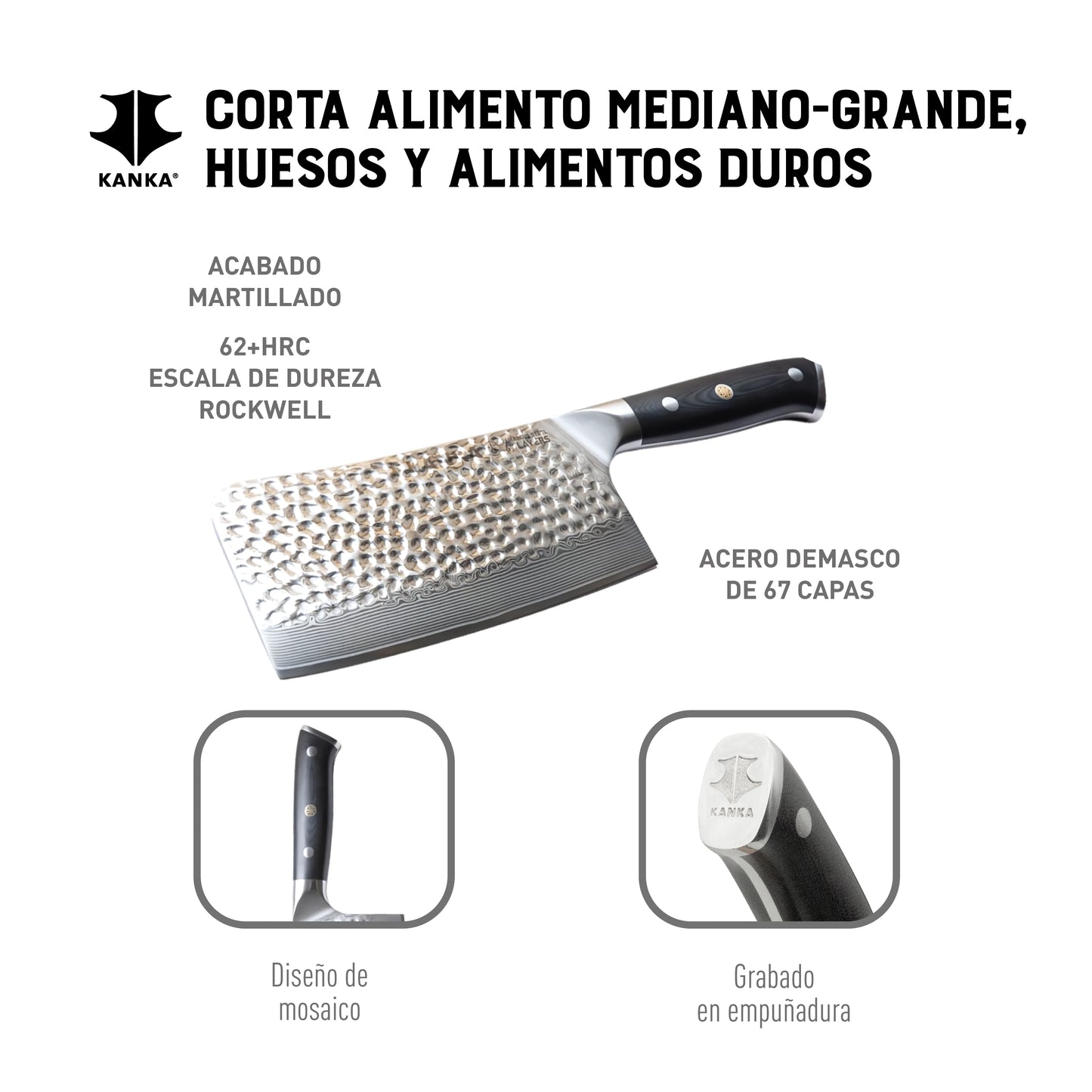 HACHA ACERO DAMASCO (MARTILLADO)