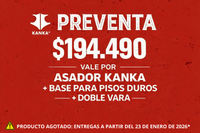 PREVENTA ASADOR KANKA + BASE PARA PISOS DUROS + DOBLE VARA