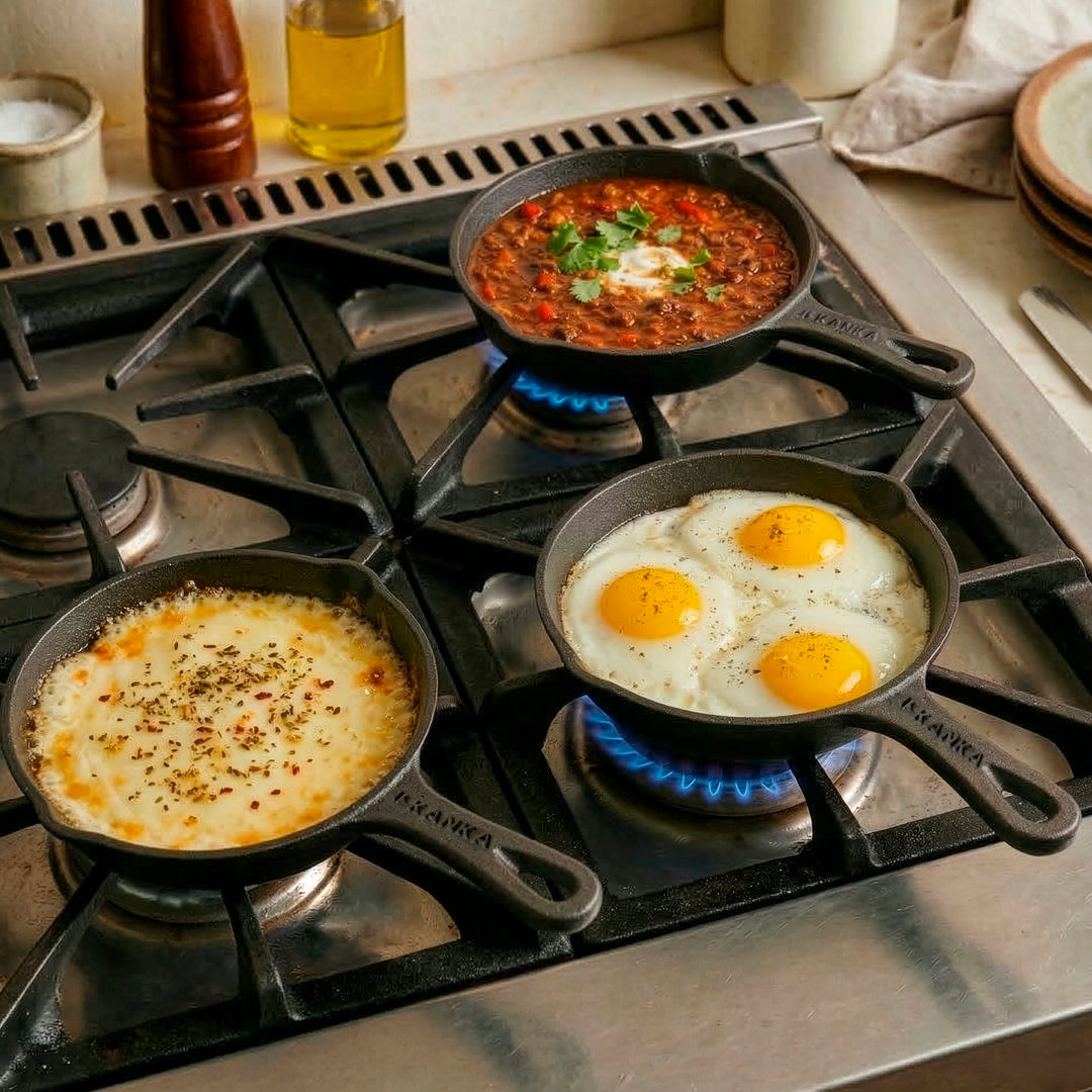 SET 3 MINI SARTENES 6" CAST IRON