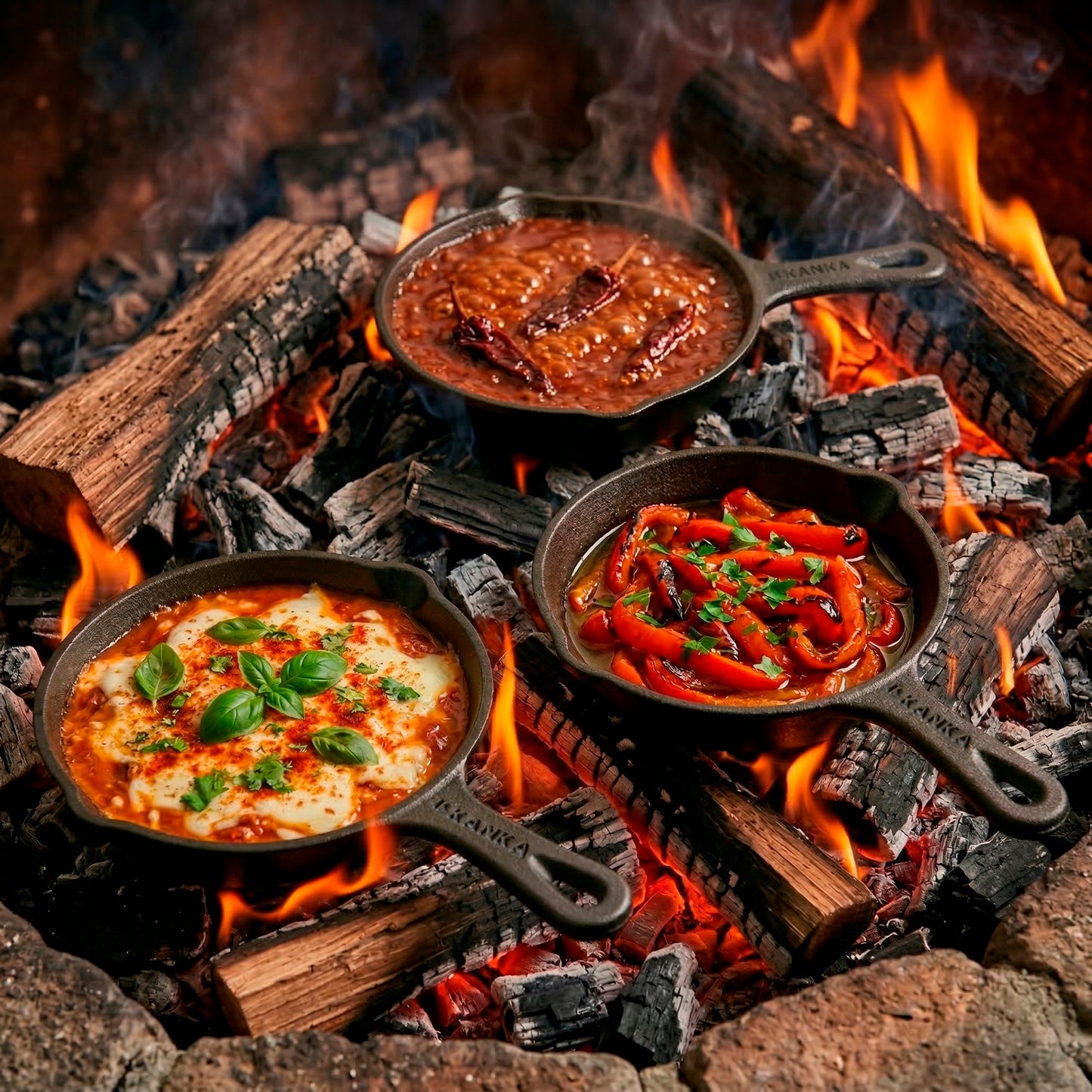 SET 3 MINI SARTENES 6" CAST IRON