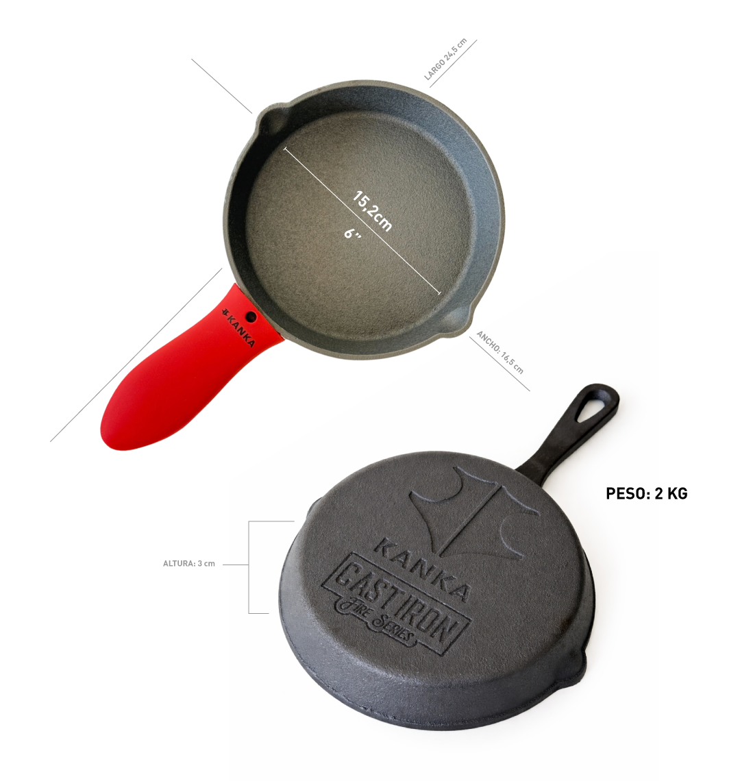 SET 3 MINI SARTENES 6" CAST IRON