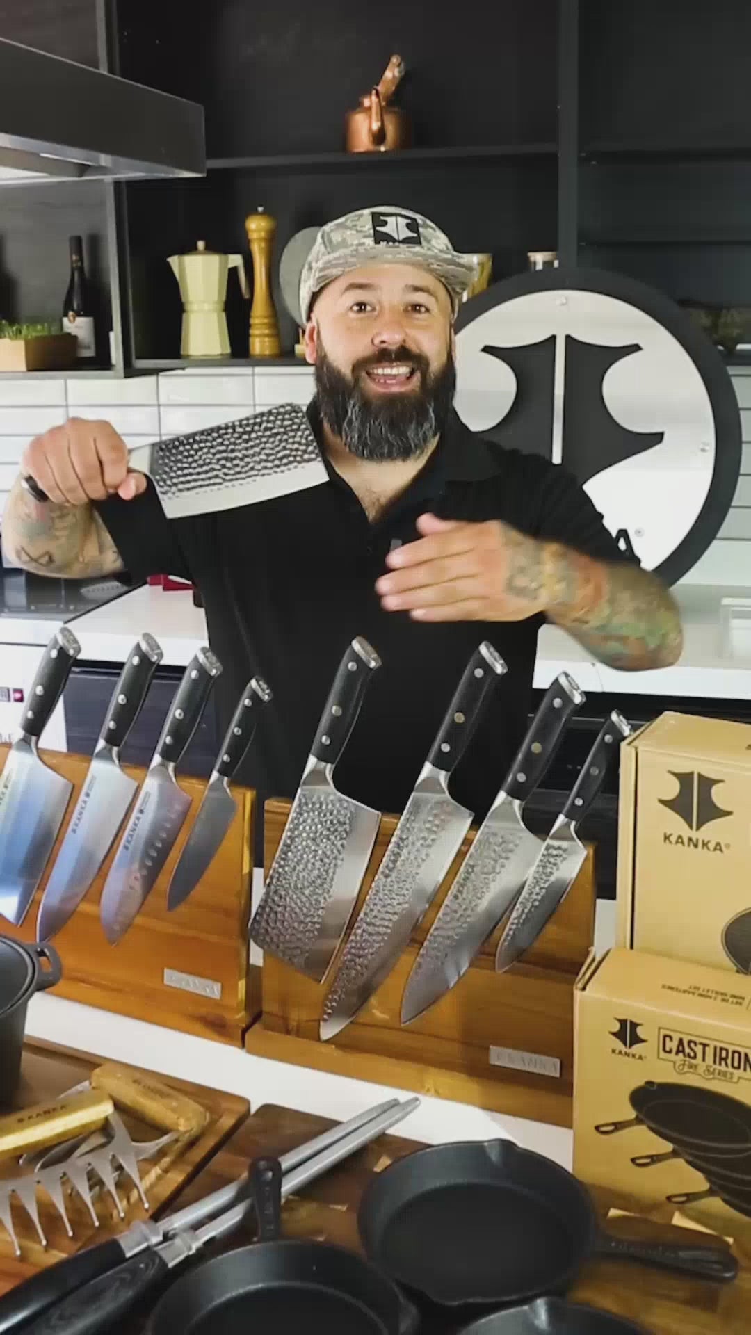 CUCHILLO MULTI USO ACERO DAMASCO (MARTILLADO)