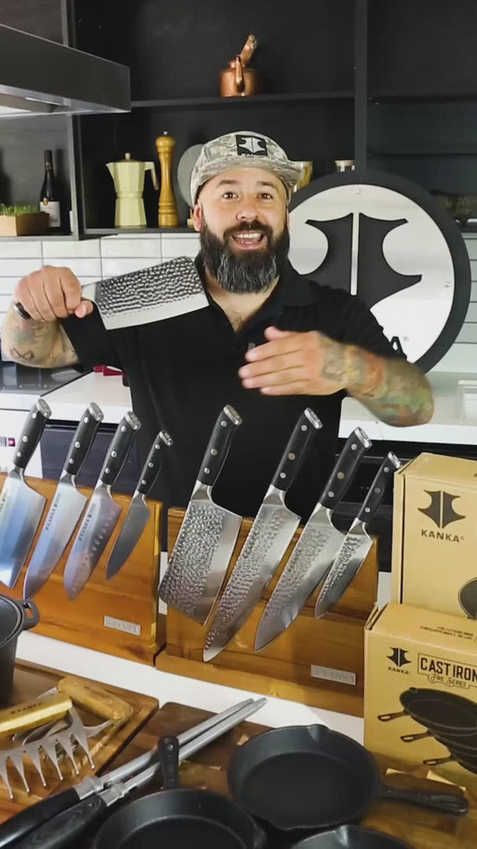 CUCHILLO MULTI USO ACERO DAMASCO (MARTILLADO)