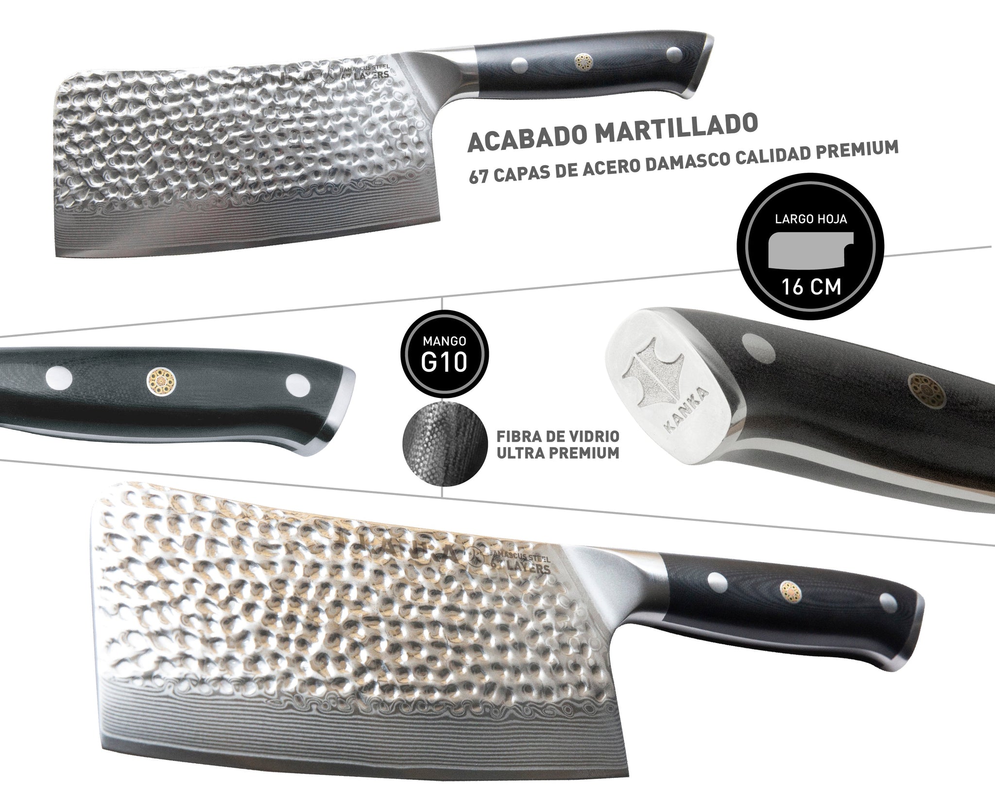 HACHA ACERO DAMASCO (MARTILLADO)